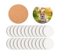 Giyofom Lot de 24 dessous de verre pour sublimation - 10,2 x 10,2 cm - Dessous de verre vides en liège et MDF - Dessous de verre pour voiture par sublimation