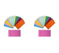 Giyofom Lot de 24 enveloppes colorées avec perforation - Système d'enveloppe épaisse pour l'argent liquide - Enveloppes d'organisation pour asperges
