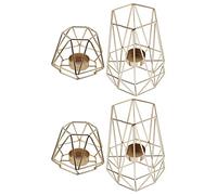 Giyofom Lot de 4 supports géométriques dorés en métal pour la maison et les décorations - Pour mariage et salle à manger, tables basses