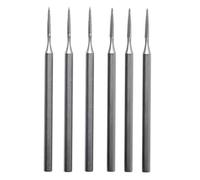 Giyofom Lot de 6 fraises à bijoux avec coupe conique - Tige 3/32, longue fraise conique avec coupe conique - Embouts de gravure pour bijoux, outils de coupe de pierre (010/012)