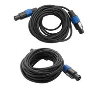 Giyofom Paquet de 2 Câbles Mâles Speakon de 25 Pieds Vers Speakon, de Câble de Haut-Parleur DJ de Calibre 12 AWG Professionnel avec de Verrouillage