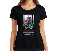 Giyu Tomioka Demon Slayer Water Hashira Katana Anime Cosplay T-shirt pour femme, Noir , XXL