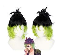 Giyuutarou Anime démon Slayer Kimetsu No Yaiba Cosplay perruques vert noir perruque de cheveux + casquette de perruque gratuite WB1491