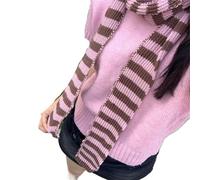 GIYXHU 1Pcs Multi-color Thin Stripe Scarf Knitted Slim Narrow Ribbon Scarves All-match Decorative Waistband Pour Femme(Color 6)