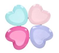 GIYXHU Assiettes à Dessert Lot de 4 assiettes à dessert en acier forme cœur, plateau fruits, assiette collation, secs, fouillis