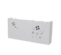 GIYXHU Boîte De Rangement pour Routeur Étagère Murale Suspendue, boîte de Rangement routeur WiFi sans Fil, Panneau Stockage Fils, Coque Protection Bande d'alimentation(White Clover,L 21x40x7.6cm)