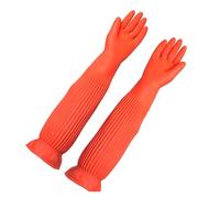 GIYXHU Gants de ménage imperméables 45CM, 2 paires, gants chauds for la vaisselle, eau, poussière, arrêt du nettoyage, longs travaux ménagers en caoutchouc, outils cuisine Pour Vaisselle(M)