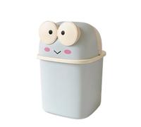 GIYXHU Mini Frog Desktop Trash Can Cute Small with Lid Flip Pour Déchets(Blue)