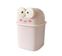GIYXHU Mini Frog Desktop Trash Can Cute Small with Lid Flip Pour Déchets(Pink)