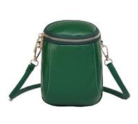 GIYXHU Mini sac bandoulière en cuir véritable souple for téléphone portable, texture texturée, for femme(Green)
