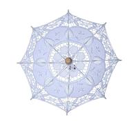GIYXHU Parasol parapluie en dentelle vintage 2 pièces Pour La Décoration | Parasol décoration de mariage photographie blanc Beige dentelle parasol parapluie