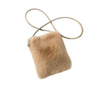 GIYXHU Petit sac à bandoulière en peluche for femme, messager, for téléphone portable(Khaki)