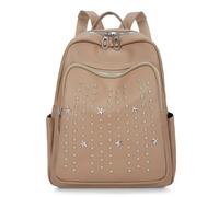 GIYXHU Sac à dos à rivets Tendance Star Sac à dos à rivets Sac à dos for femme Sac à dos de voyage polyvalent(Khaki)