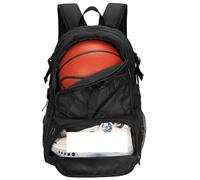 GIYXHU Sac De Basket-Ball Sac À Dos De Basket-ball, Grand Sport Avec Porte-balle Séparé, Compartiment Chaussures For, Football, Volley-ball, Plusieurs Compartiments(Black)