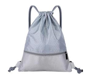 GIYXHU Sac De Basket-Ball Sac De Basket-ball Sports Plein Air Poche À Cordon Serrage Casque Course Stockage Étanche Oxford Fitness Dos Pliant Unisexe Sport(Grey,50x42cm)