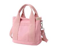 GIYXHU Sac Fourre-Tout En Toile Petit sac avec fermeture éclair for femmes, fourre-tout à bandoulière simple, Portable, en toile épaisse, seau for téléphone(Pink)