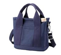 GIYXHU Sac Fourre-Tout En Toile Petit sac avec fermeture éclair for femmes, fourre-tout à bandoulière simple, Portable, en toile épaisse, seau for téléphone(Dark Blue)
