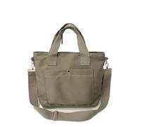 GIYXHU Sac Fourre-Tout En Toile Petits sacs fourre-tout décontractés for femmes, sacoches à bandoulière en toile for filles, main tissu(Light Green)