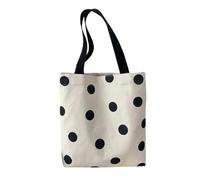 GIYXHU Sac Fourre-Tout En Toile Sac à main en toile for femmes, petits fourre-tout coton, sac de rangement Portable, réutilisable, transport quotidien(Dots)