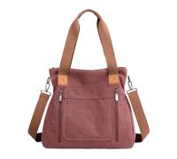 GIYXHU Sac Fourre-Tout En Toile Sac fourre-tout en toile for femme à usage quotidien Toutes les occasions Sacs main for dames(Red Brown)