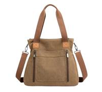 GIYXHU Sac Fourre-Tout En Toile Sac fourre-tout en toile for femme à usage quotidien Toutes les occasions Sacs main for dames(Coffee)