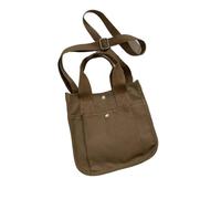 GIYXHU Sac Fourre-Tout En Toile Sac fourre-tout en toile for femmes, sacs à bandoulière de couleur unie, décontracté, sac marque styliste simplicité, main for filles(Dark Brown)