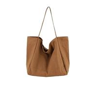 GIYXHU Sac Fourre-Tout En Toile Sacs à main en toile réutilisables for femmes, sacs bandoulière multifonctionnels de grande capacité, sac Shopping décontracté(Coffee)