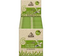 Gizeh 19685 Active Slim Lot de 20 boîtes de 10 filtres en papier avec chanvre et herbe bio 6 mm
