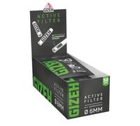 GIZEH Black Active Filter - Filtre à charbon actif fin de 6 mm de diamètre - Filtre à charbon actif fin avec charbon actif en coque de coco - Filtre de 27 mm de longueur - 10 sachets de 50 filtres