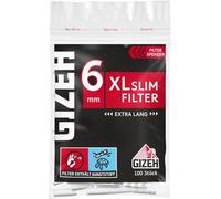 Gizeh 415925015 Noir XL Slim, Filtre 20 sachets x 100, diamètre 6 mm, Longueur 19 mm