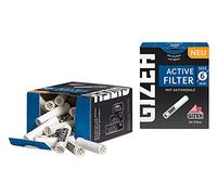Gizeh Active Tips Lot de 34 filtres à Charbon Actif avec Bouchons en céramique Argenté