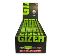 Gizeh Black Fine Papers - Lot de 20 Feuilles Fines à Rouler soi-même - avec Fermeture magnétique - Recyclables - 18,5 g/m²