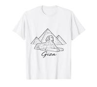 Gizeh Egypte Pyramides Sphinx Ancienne Egypte Pharaon Histoire T-Shirt Graphique avec Valeur, Homme, Blanc, S