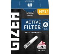 Gizeh Lot de 68 filtres à charbon actif Active Tips Slim 6 mm 2 x 34 embouts de filtre