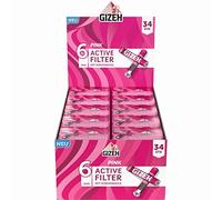 Gizeh Pink Activ Lot de 10 boîtes de 34 filtres 6 mm