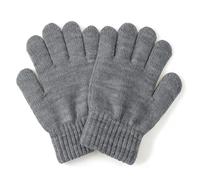 GizellMG Gants tricoté Hiver pour Enfant 5-7 ans Mitaines en Peluche Extensibles Doigts complet Moufles fille garçon doigts libres Facile à mettre