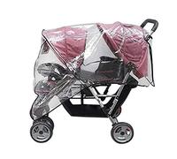 GizellMG Habillage Pluie Universel pour Poussette Double Housse de Poussette Capot Transparent Protection Hamac de Poussette Canne Landau Respirent et Durable