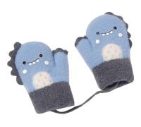 GizellMG Moufle Fille Chaud Gants de Dinosaure Bébé Moufles Hiver Gants Doublure Peluche Mitaine Unisexe Doigt Complet avec Corde Anti Perdu 1-3 Ans