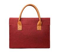 GizellMG Sac PC 15,6 Pouces Pochette de Tablette Sac à Main Porte-Document Ordinateur Portable Valisette Portable Sac d’Affaire avec Position Smartphone pour Voyage Réunion Rouge
