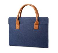GizellMG Sac PC 15,6 Pouces Pochette de Tablette Sac à Main Porte-Document Ordinateur Portable Valisette Portable Sac d’Affaire avec Position Smartphone pour Voyage Réunion Bleu