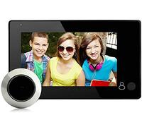 gizga® 8,9 cm Écran large Objectif 120 degrés angles de visualisation Judas Viewer Appareil photo DVR Vision nocturne Détection de mouvement Doré/argenté pour 24 heures de surveillance de Sécurité de support multi langues