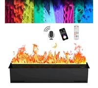 GIZMIT Cheminées à Eau atomisée, cheminée électrique à Vapeur d'eau, cheminée à Effet de Flamme 3D LED Multicolore, contrôle par Application/télécommande/Tactile voicecontrol-70cm