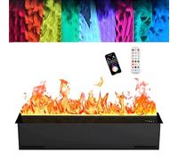 GIZMIT Cheminées à Eau atomisée, cheminée électrique à Vapeur d'eau, cheminée à Effet de Flamme 3D LED Multicolore, contrôle par Application/télécommande/Tactile Remotecontrol-80cm