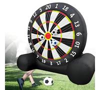 GIZMIT Cible de Football Gonflable géante de 2,4 à 3 m (8/10 pi) avec souffleur et 8 balles, Jeu de fléchettes Gonflable pour Jeux de Jardin et de fête B-8FT