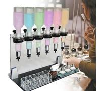 GIZMIT Distributeur de Liquide de Bureau pour parfums, Distributeur Manuel pour 6/8 flacons (avec têtes de Pompe) et coupelles de Test de Parfum - Capacité de 200ml-pour boutiques et Bars 6heads