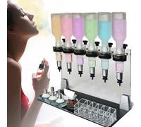 GIZMIT Distributeur de Parfum pour Bar, Station de Remplissage Manuelle à 6/8 têtes, présentoir avec flacons en Verre de 200 ML, pour boutiques et Bars, à Poser sur Un Bureau 6heads