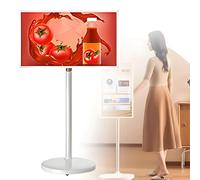 GIZMIT Écran TV Portable Intelligent avec télécommande,Tablette TV Portable 32 Pouces|Écran Tactile sur Pied|Téléviseur sans Fil sur roulettes|Batterie intégrée,Rotation et Inclinaison D-4+64G