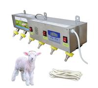 GIZMIT Machine d'alimentation pour agneaux, Distributeur à température constante en Acier Inoxydable, 6 distributeurs à tétines entièrement automatiques avec Simulation sonore