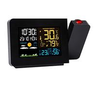 GIZMIT Réveil à Projection numérique, Radio-réveil à Projection au Plafond pour Chambres à Coucher avec Affichage de la température intérieure et extérieure, météo (Noir),US