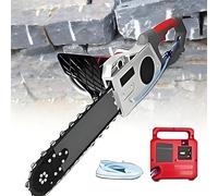 GIZMIT Scie à béton électrique 6500W,tronçonneuse électrique portative pour Murs,avec système d'aspiration des poussières par Eau, 2 chaînes et 2 Guides-chaînes,Profondeur de Coupe de 48cm